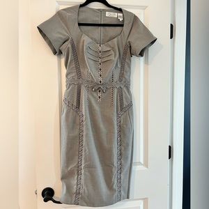 Byron Lars pencil-style dress with intricate detail, size 6